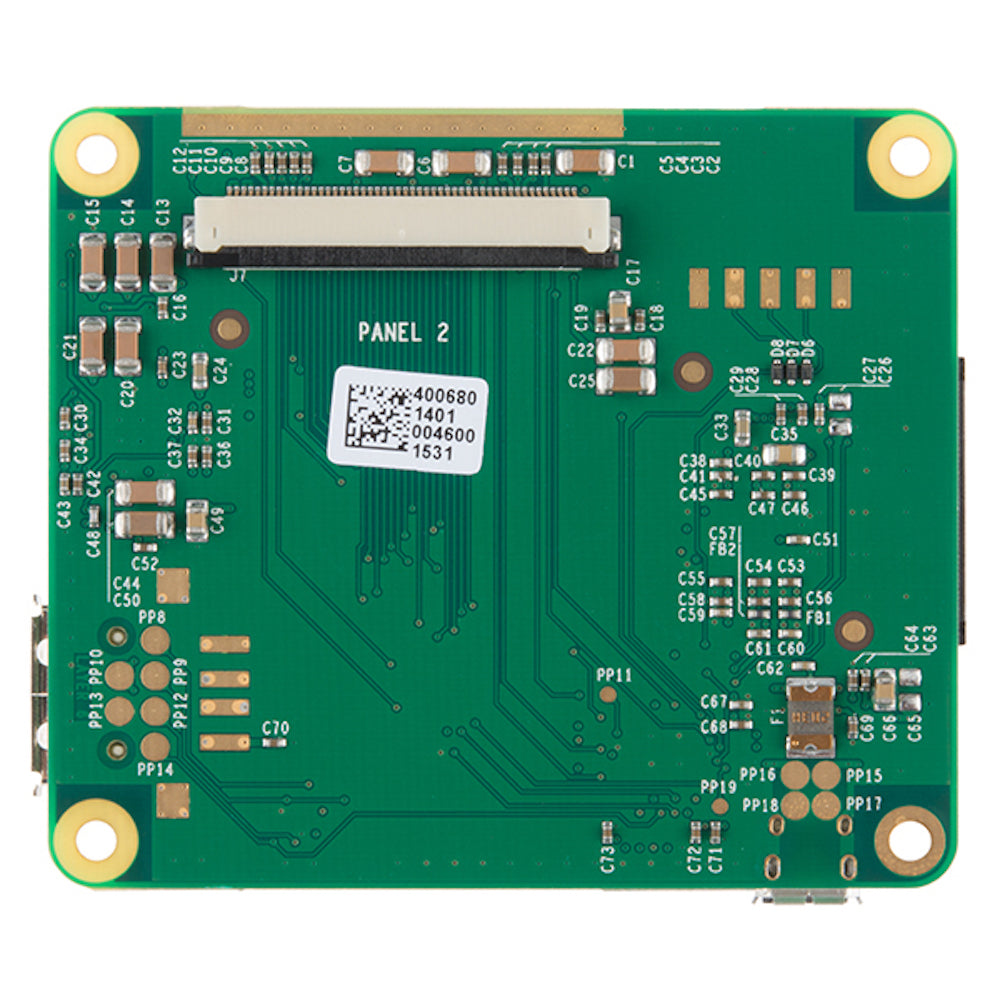 Green circuit board with connectors and electronic components for 7-inch Raspberry Pi touch screen display, suitable for. - Pantalla Touch 7 Pulgadas Raspberry Pi Oficial - Microbot México - Default Title