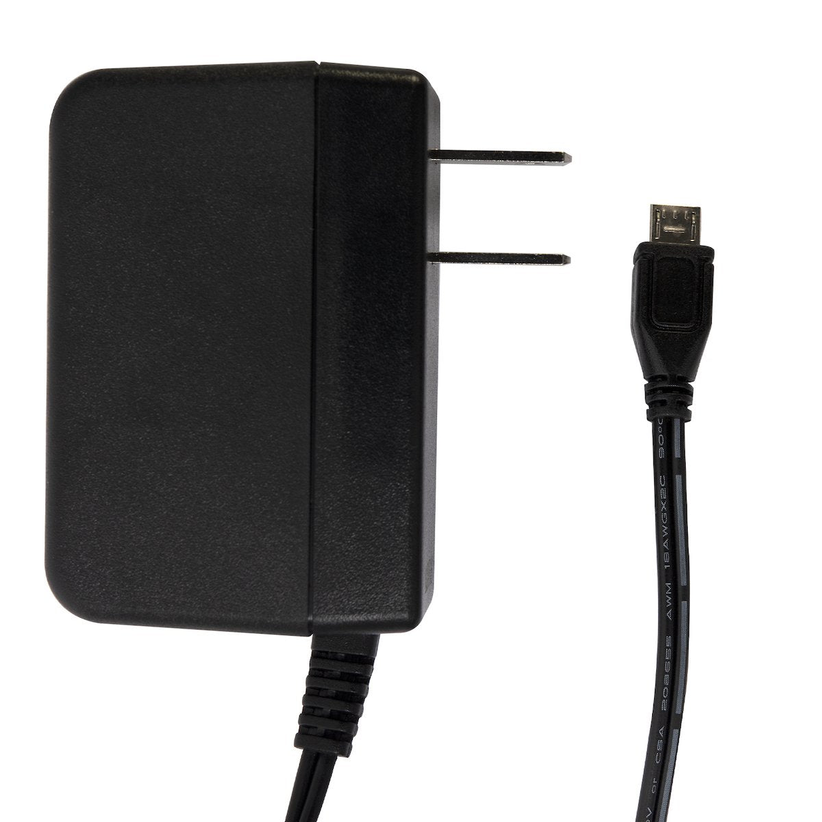 Black microUSB 5V 2.5A power adapter with prongs for electrónica, componentes, arduino, raspberry pi, sensores, módulos, and . - Eliminador microUSB 5V 2.5A Oficial - Microbot México - Default Title
