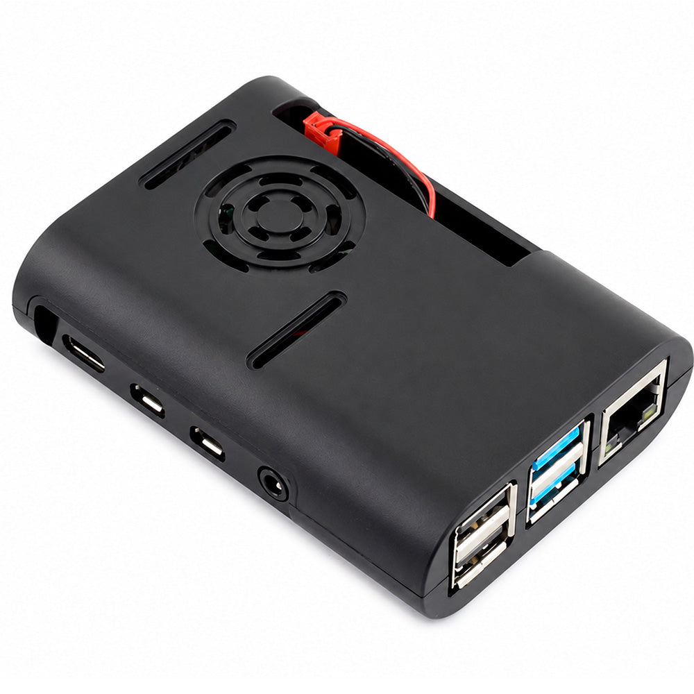 Carcasa ABS Negra Raspberry Pi 4 Disipación Activa Ventilador 5V