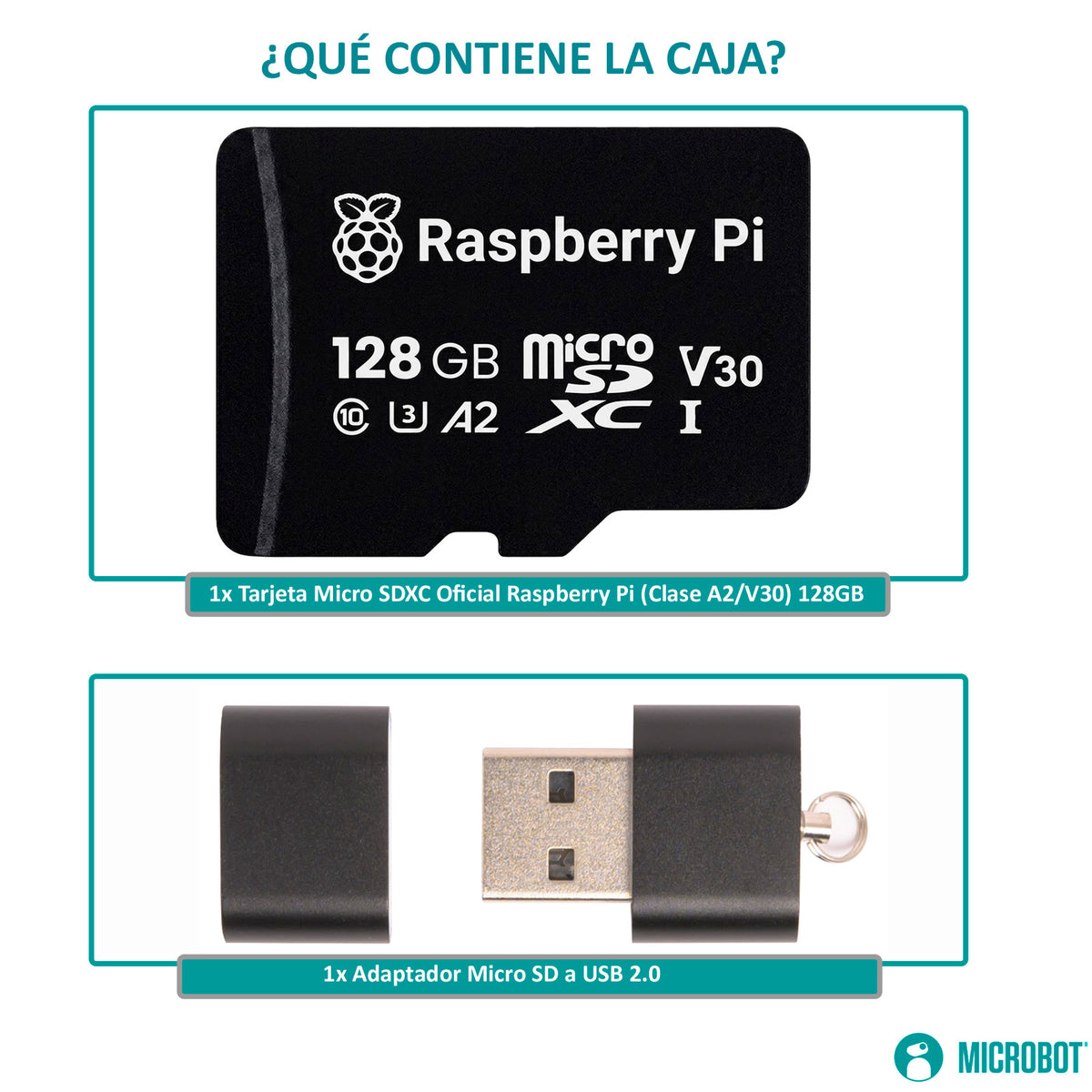 Micro SD Oficial Raspberry Pi Clase 10 A2 V30 (con Raspberry Pi OS)