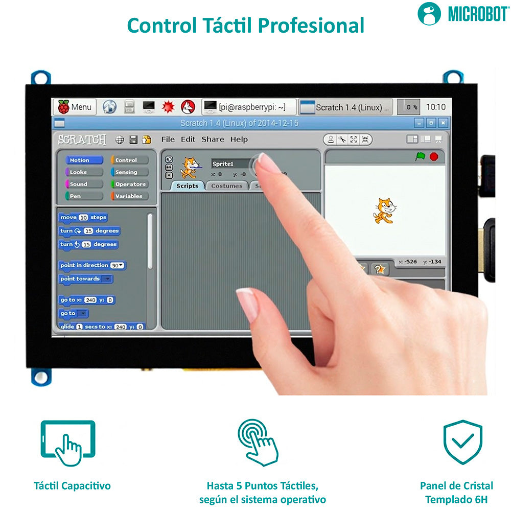 Pantalla HMI Táctil 5 Pulgadas HDMI Capacitiva 800x480 Raspberry Pi