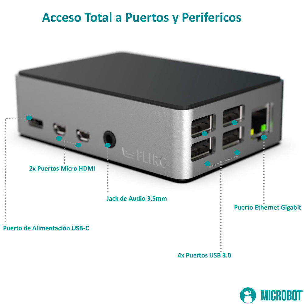 Carcasa Aluminio FLIRC para Raspberry Pi 4 Disipador Pasivo