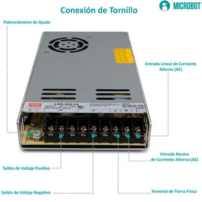Fuente Conmutada 24V 14.6A 350W Mean Well LRS-350-24 Industrial