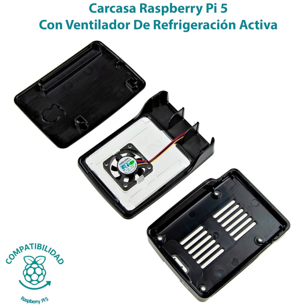 Carcasa Oficial Raspberry Pi 5 (Case) con Ventilador PWM