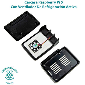 Carcasa Oficial Raspberry Pi 5 (Case) con Ventilador PWM