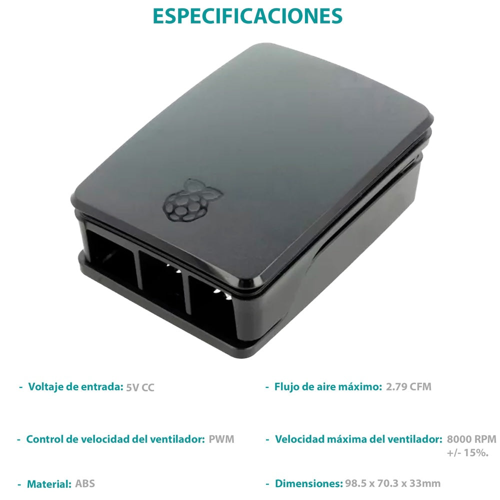 Carcasa Oficial Raspberry Pi 5 (Case) con Ventilador PWM
