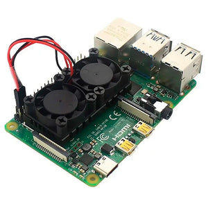Ventilador Dual con Disipador Aluminio CNC Raspberry Pi 4