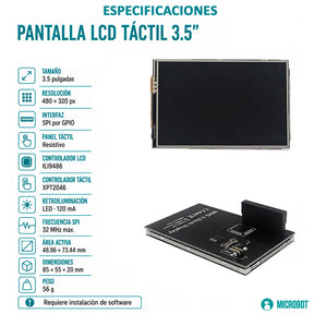 Pantalla Táctil 3.5 Pulgadas SPI Resistiva Raspberry Pi