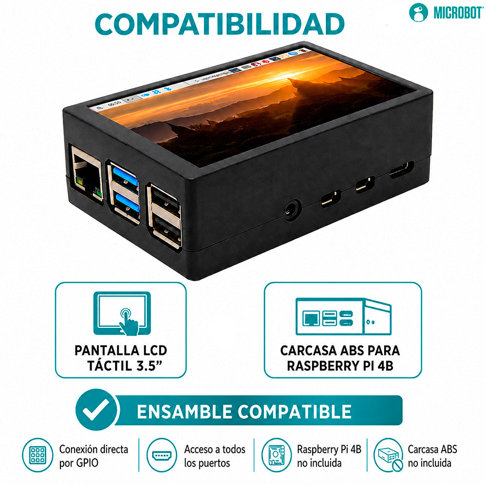 Pantalla Táctil 3.5 Pulgadas SPI Resistiva Raspberry Pi