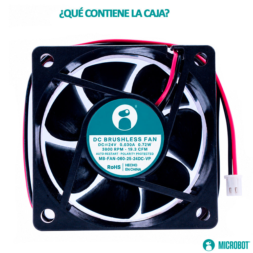 Ventilador Axial 60x60x25mm 24V DC para Gabinete Industrial