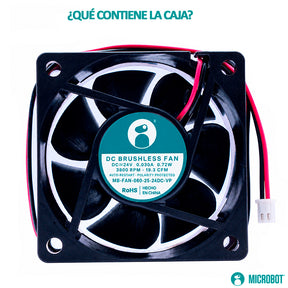 Ventilador Axial 60x60x25mm 24V DC para Gabinete Industrial