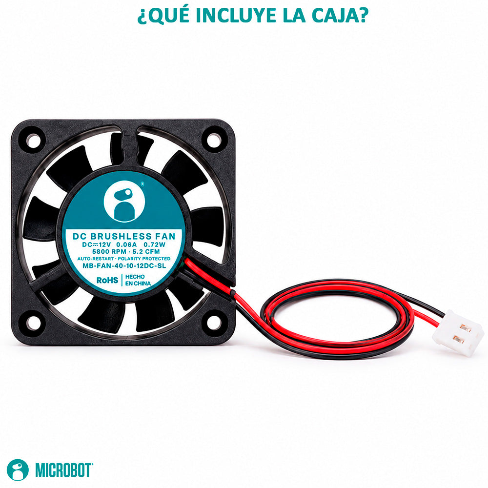 Ventilador Axial 40x10mm 12V Silencioso Gabinete SBC Mini PC