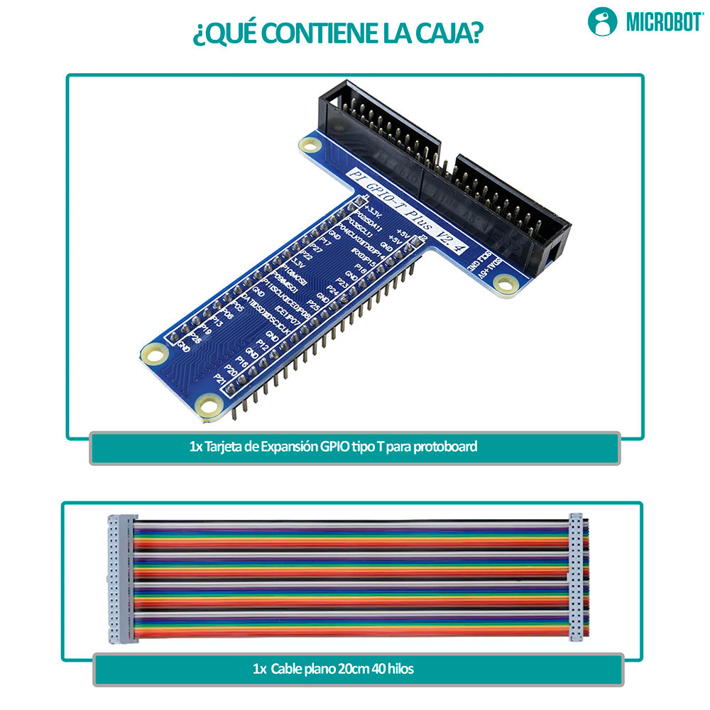Extensión GPIO 40 Pines Tipo T-Cobbler Raspberry Pi Breakout