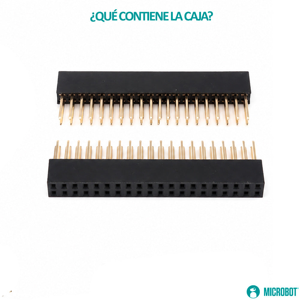 Header Hembra Apilable 2×20 Perfil Alto para Raspberry Pi