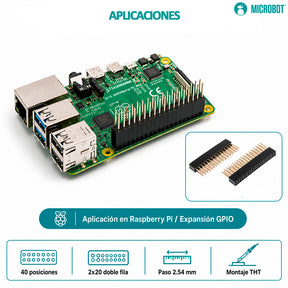 Header Hembra Apilable 2×20 Perfil Alto para Raspberry Pi
