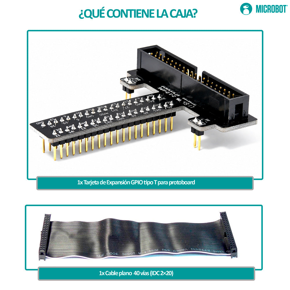 Tarjeta GPIO Tipo T T-Cobbler Raspberry Pi Cable 40 Pines Protoboard