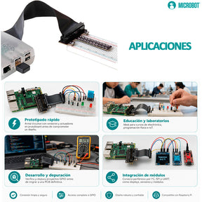 Tarjeta GPIO Tipo T T-Cobbler Raspberry Pi Cable 40 Pines Protoboard
