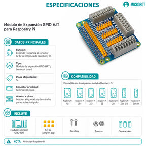 Módulo Expansión GPIO HAT Borneras Raspberry Pi 4 5 PLC