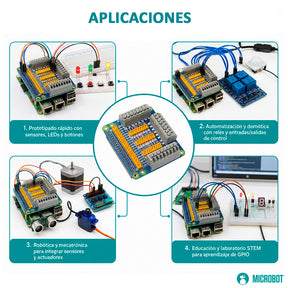 Módulo Expansión GPIO HAT Borneras Raspberry Pi 4 5 PLC