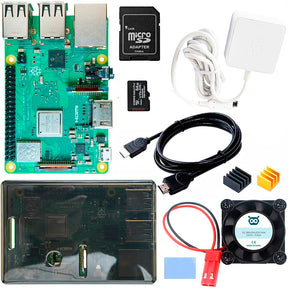 Raspberry Pi 3 B+ Starter Kit - Serie Standard (SD 64GB, Fuente Oficial 2.5A y Case)