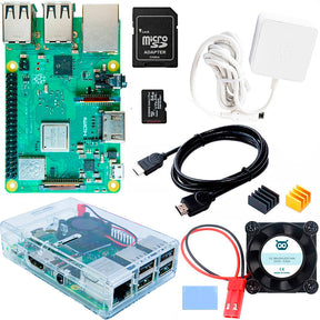 Raspberry Pi 3 B+ Starter Kit - Serie Standard (SD 64GB, Fuente Oficial 2.5A y Case)