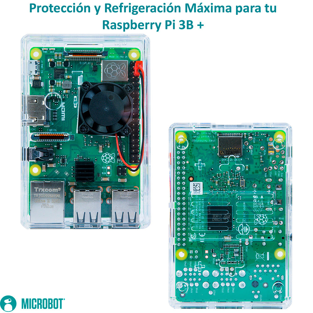 Raspberry Pi 3 B+ Starter Kit - Serie Standard (SD 64GB, Fuente Oficial 2.5A y Case)