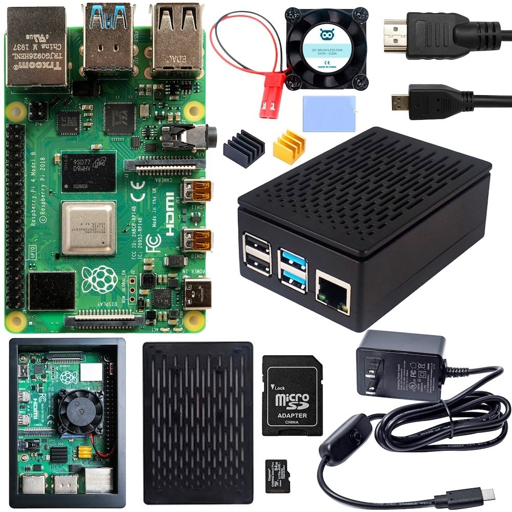 Raspberry Pi 4 Starter Kit - Serie Standard (Edición Black ABS)
