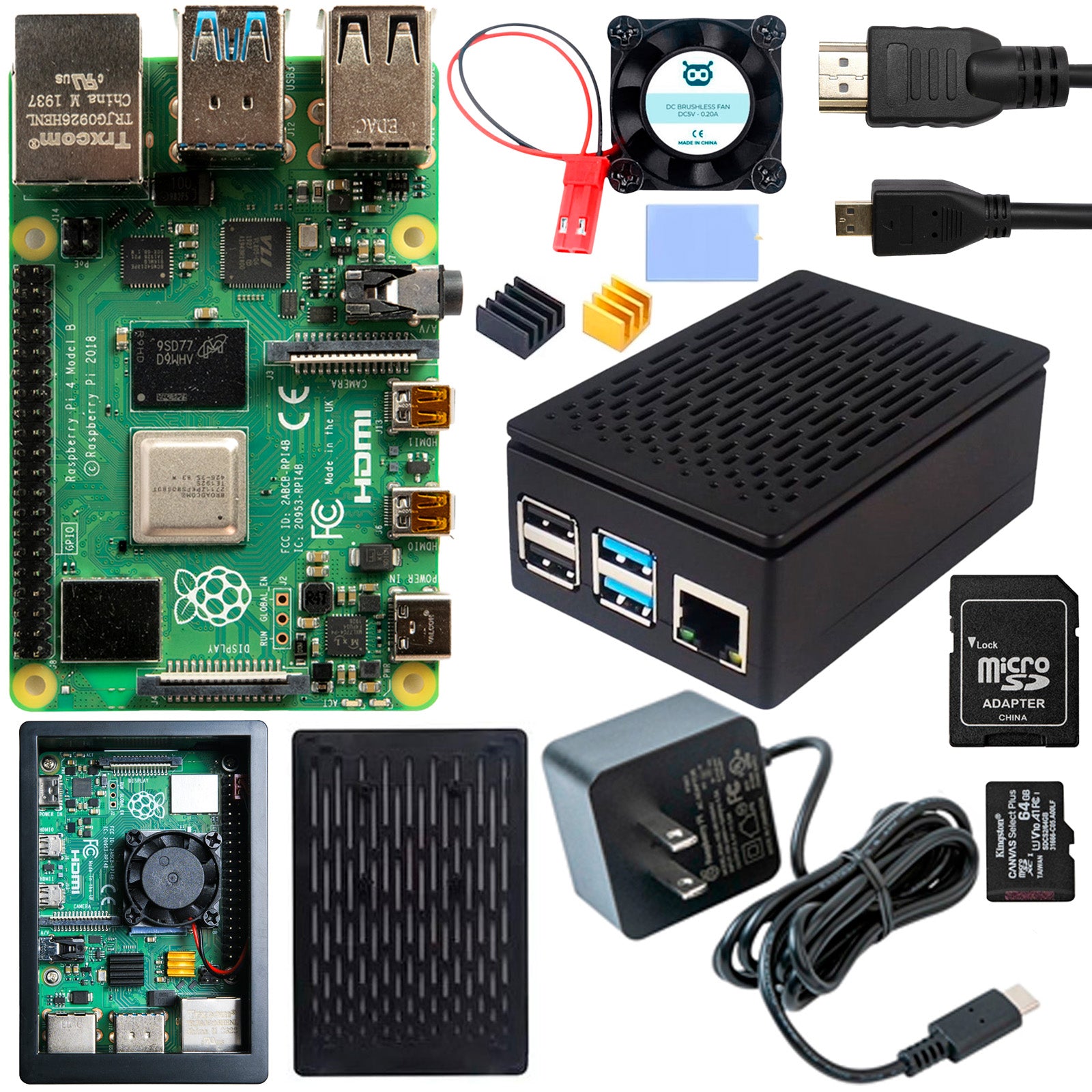 Raspberry Pi 4 Starter Kit - Serie Standard (Edición Black ABS)