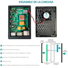 Kit Raspberry Pi 4 Case Negro SD HDMI