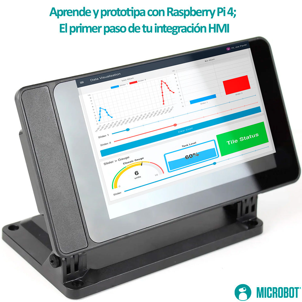 Kit HMI Raspberry Pi 4 Pantalla Táctil 7 Pulgadas SD 64GB