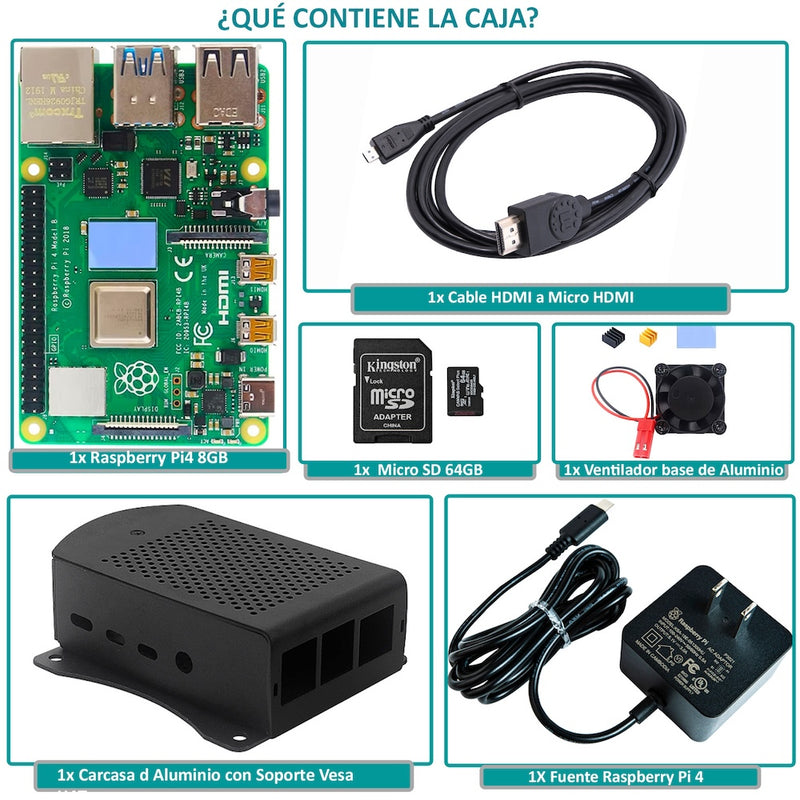 Kit Raspberry Pi 4 Industrial VESA - Serie PRO (2/4/8GB RAM) – Microbot ...