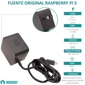 Raspberry Pi 5 Starter Kit - Serie Standard (Fuente 27W, Case y SD 64GB)