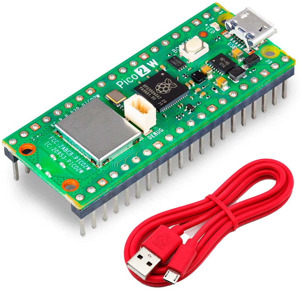 Kit Raspberry Pi  Pico 2 W RP2350 WiFi BT Headers Soldados
