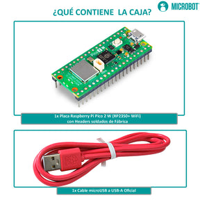 Kit Raspberry Pi  Pico 2 W RP2350 WiFi BT Headers Soldados