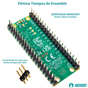 Kit Raspberry Pi Pico W RP2040 con Headers y Cable | WiFi IoT