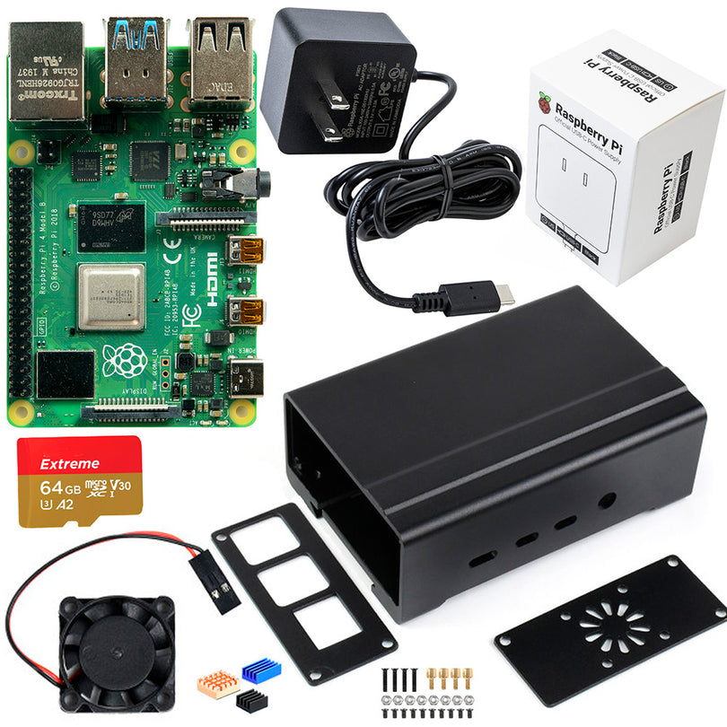 Mini PC Industrial Raspberry Pi 4 Aluminio DIN Rail (SD 64GB)