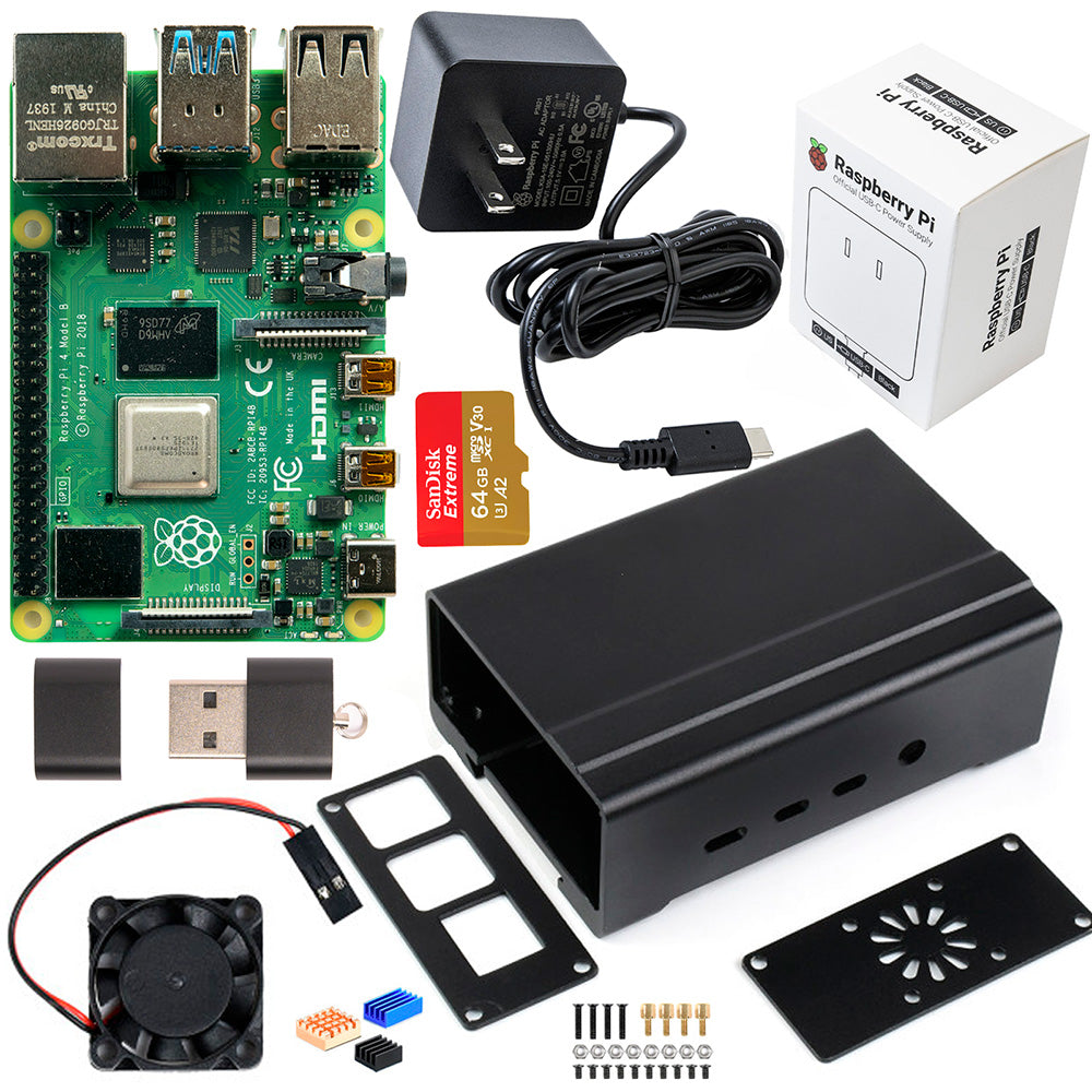 Mini PC Industrial Raspberry Pi 4 4GB Aluminio DIN Rail (SD 64GB)