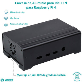 Mini PC Industrial Raspberry Pi 4 4GB Aluminio DIN Rail (SD 64GB)