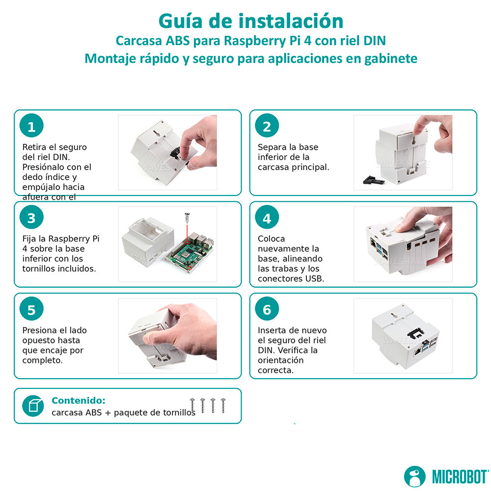 Mini PC Industrial Raspberry Pi 4 Riel DIN Gateway IoT 64GB