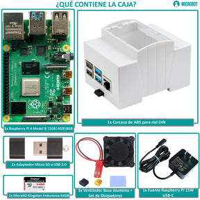 Mini PC Industrial Raspberry Pi 4 Riel DIN Gateway IoT 64GB