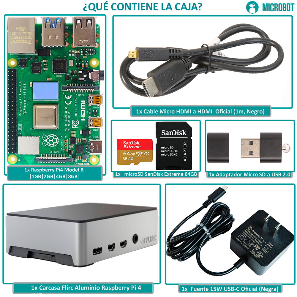 Kit Raspberry Pi 4 Flirc Aluminio - Serie Standard (Accesorios Oficiales)