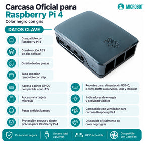 Kit Raspberry Pi 4 Esencial Oficial (15W, Adaptador micro-HDMI)