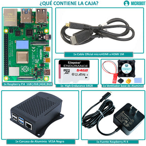 Kit Raspberry Pi 4 Aluminio PRO VESA Gen2 (SD 64GB)