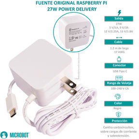 Kit Raspberry Pi 5 Esencial Case y Fuente Oficial 27W