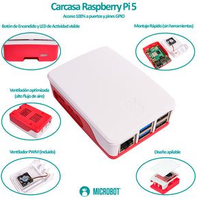 Kit Raspberry Pi 5 Esencial Case y Fuente Oficial 27W