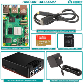 Kit Raspberry Pi 5 Argon NEO Standard (27W, SD 64GB)