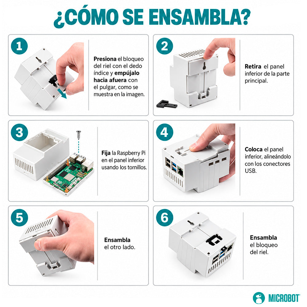 Kit Raspberry Pi 5 PoE Riel DIN Standard (802.3af/at, SD 64GB)