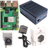 Kit básico Raspberry Pi 5 con carcasa ABS negra, Active Cooler y fuente oficial 27W