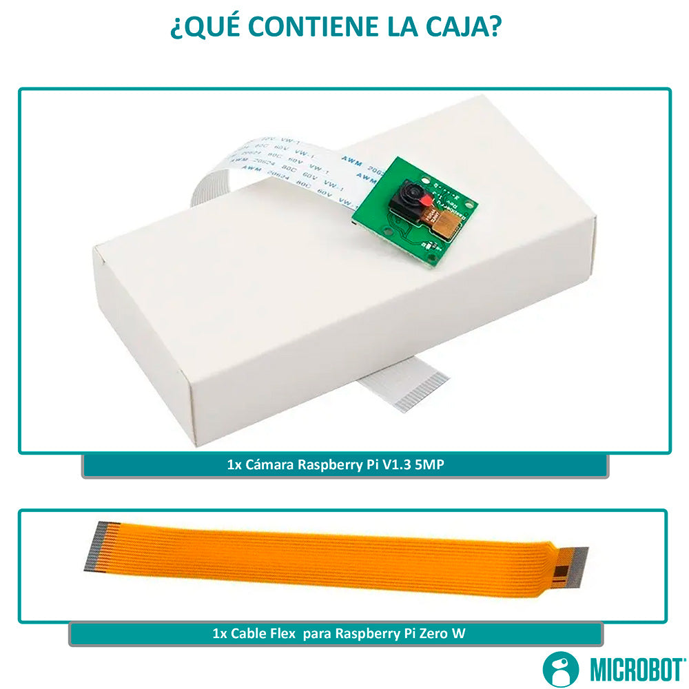 Cámara 5MP OmniVision OV5647 Raspberry Pi Zero Cable Flex