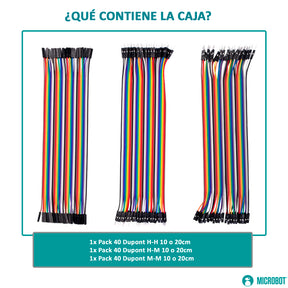 Cable Dupont Jumper 120 Piezas 10cm 28AWG Arduino GPIO